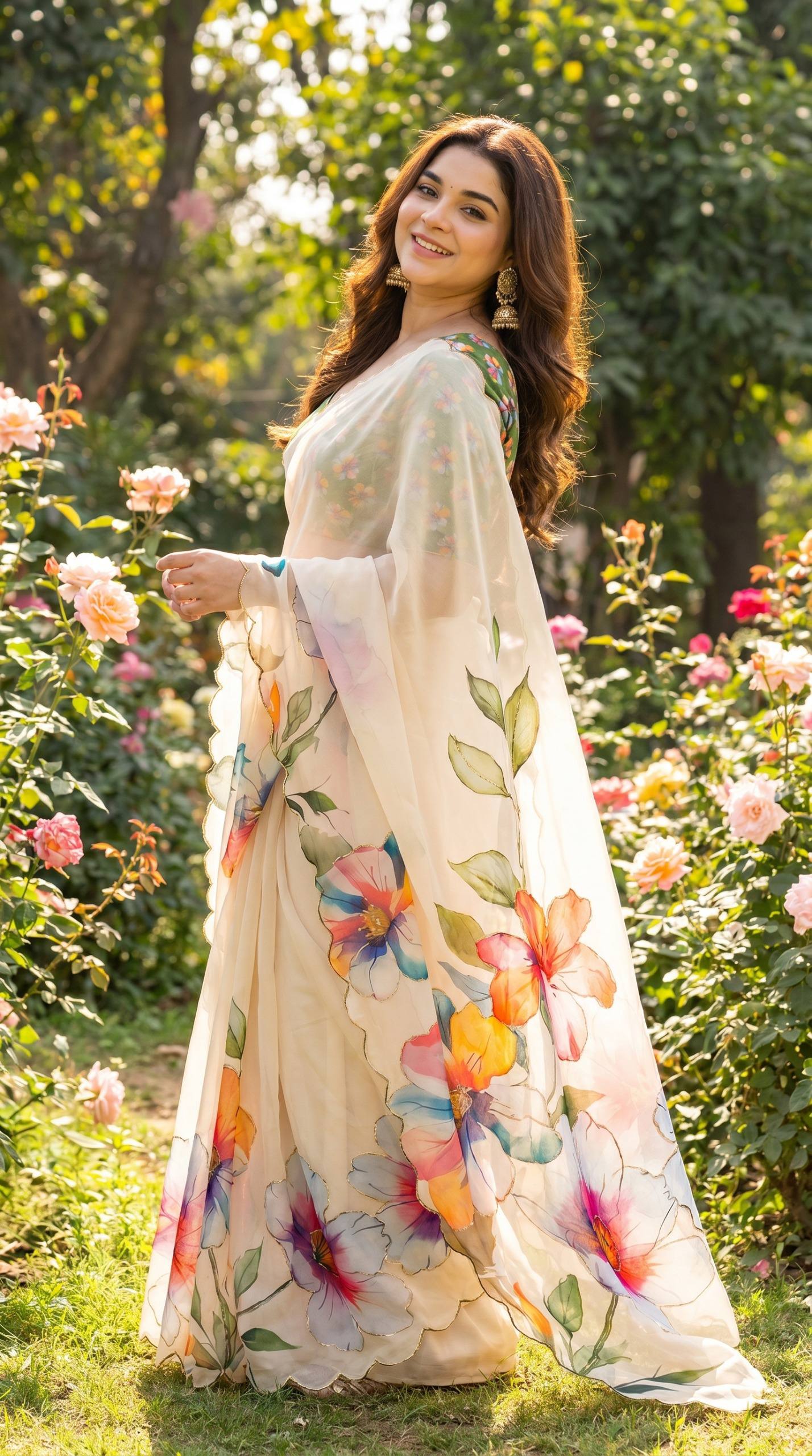 Soft pure Georgette handwork sarees