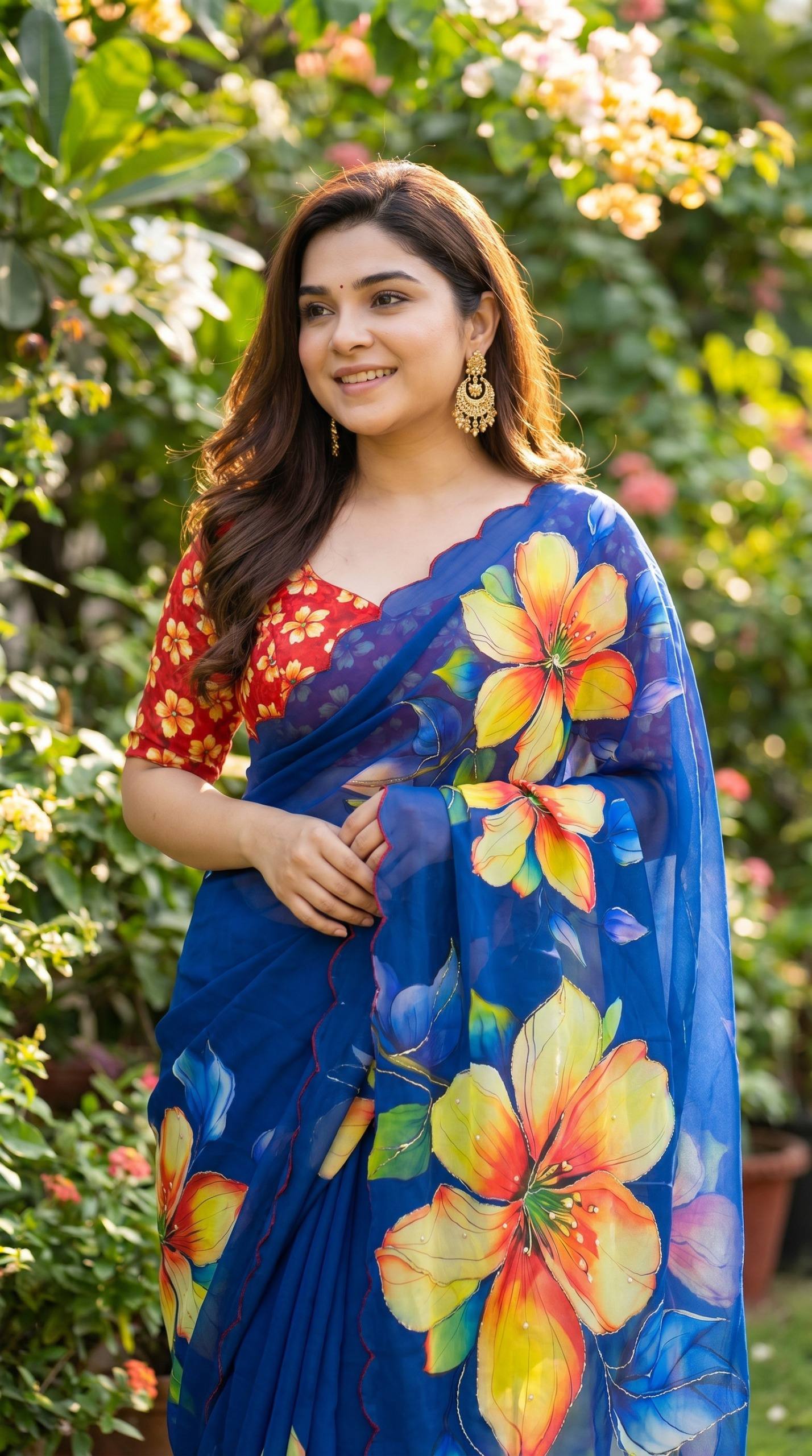 Soft pure Georgette handwork sarees