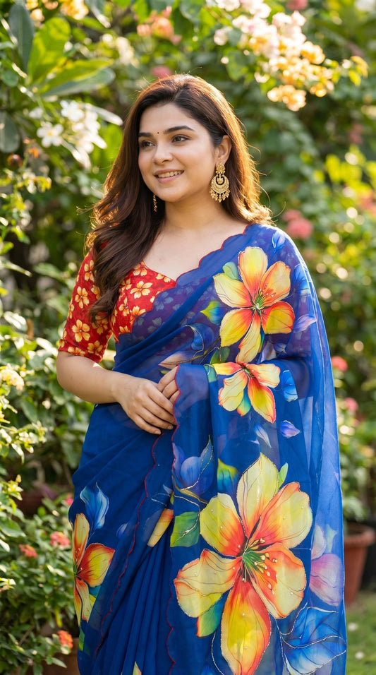 Soft pure Georgette handwork sarees