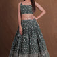 Georgette Zari Sequence Embroidery Work Lehenga