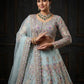 Einführung eines 4 Meter ausgestellten Coding Sequins Work Lehenga