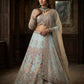 Einführung eines 4 Meter ausgestellten Coding Sequins Work Lehenga