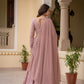 Faux Georgette Thread,Zari Sequence Embroidery Work Lehenga
