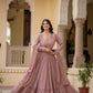 Faux Georgette Thread,Zari Sequence Embroidery Work Lehenga