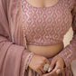 Faux Georgette Thread,Zari Sequence Embroidery Work Lehenga