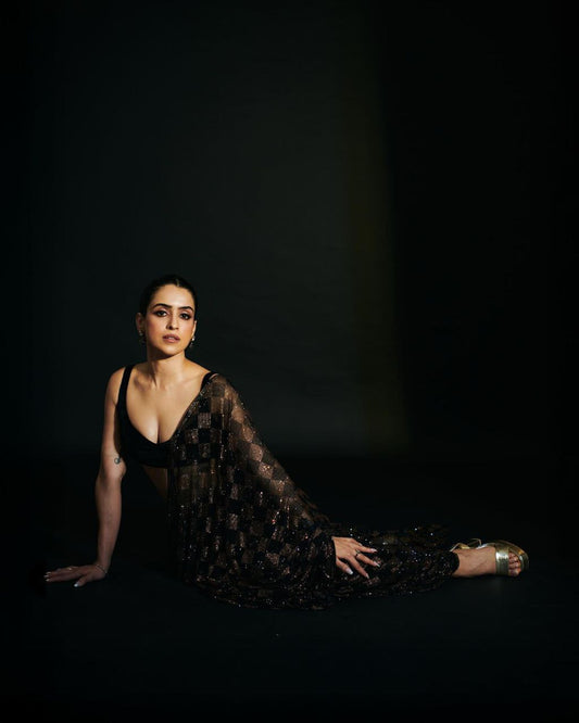 New Bollywood BlockBuster Sanya Malhotra SEQUINS Design Launching