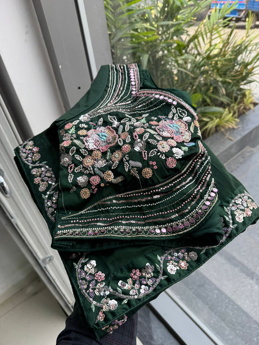 Party Wear Malay Satin Silk Saree