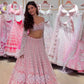 Slub silk lehenga with Resham dori & rainbow sequins work choli