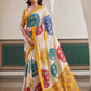 Crap Silk Digital Patola Print With Real Mirror Saree