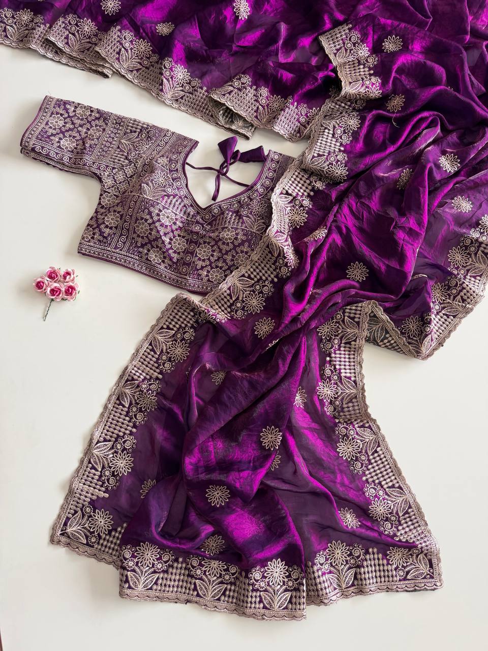 Pure soft Fandy sattin silk saree