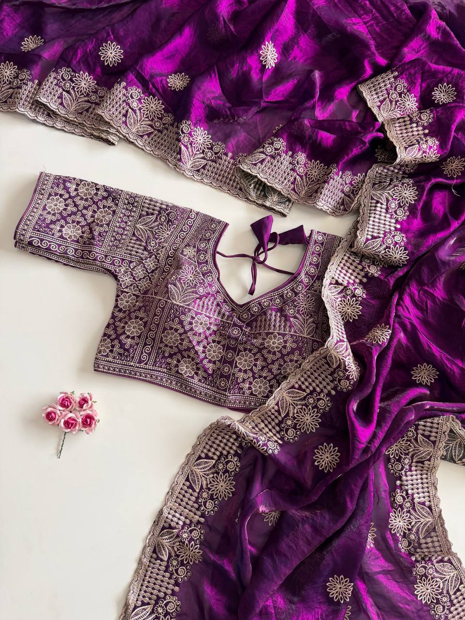 Pure soft Fandy sattin silk saree