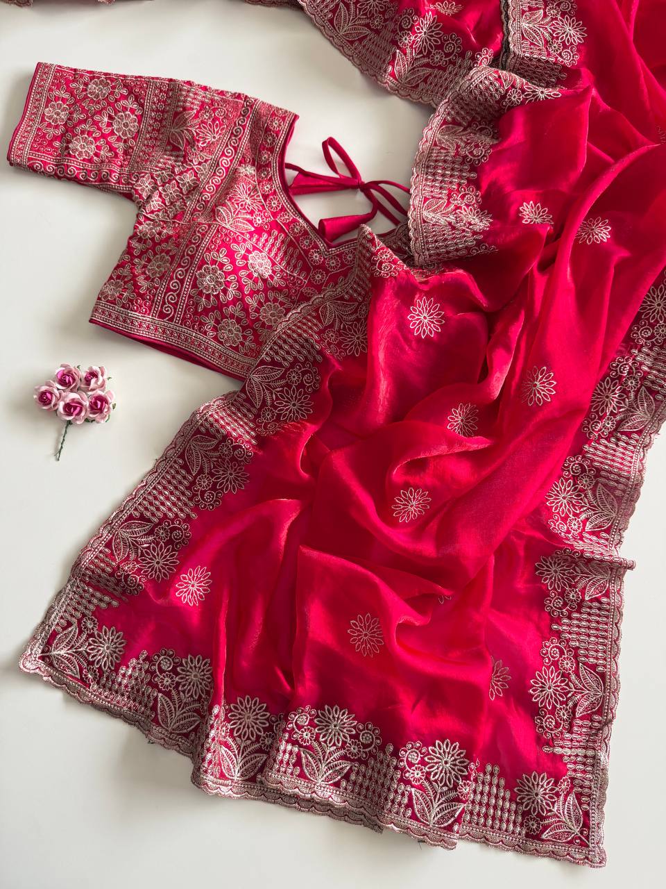 Pure soft Fandy sattin silk saree