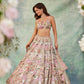 Faux Georgette lehenga with thread sequins & zari work choli