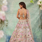 Faux Georgette lehenga with thread sequins & zari work choli