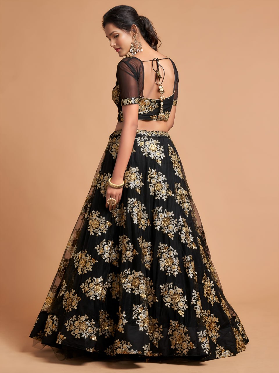 Black Sequins Embroidered Designer Lehenga Choli