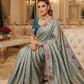 Wedding Wear Pure Kanjivarm Silk Heavy Embroidery Work Saree