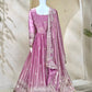 Premium Fandy Satin Zari Sequence Embroidery Work Gown