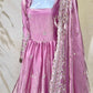 Premium Fandy Satin Zari Sequence Embroidery Work Gown