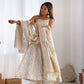 Kleid aus Georgette-Imitat mit üppiger Paillettenstickerei