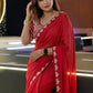 Designer Party Wear Fendy Satin Silk Saree