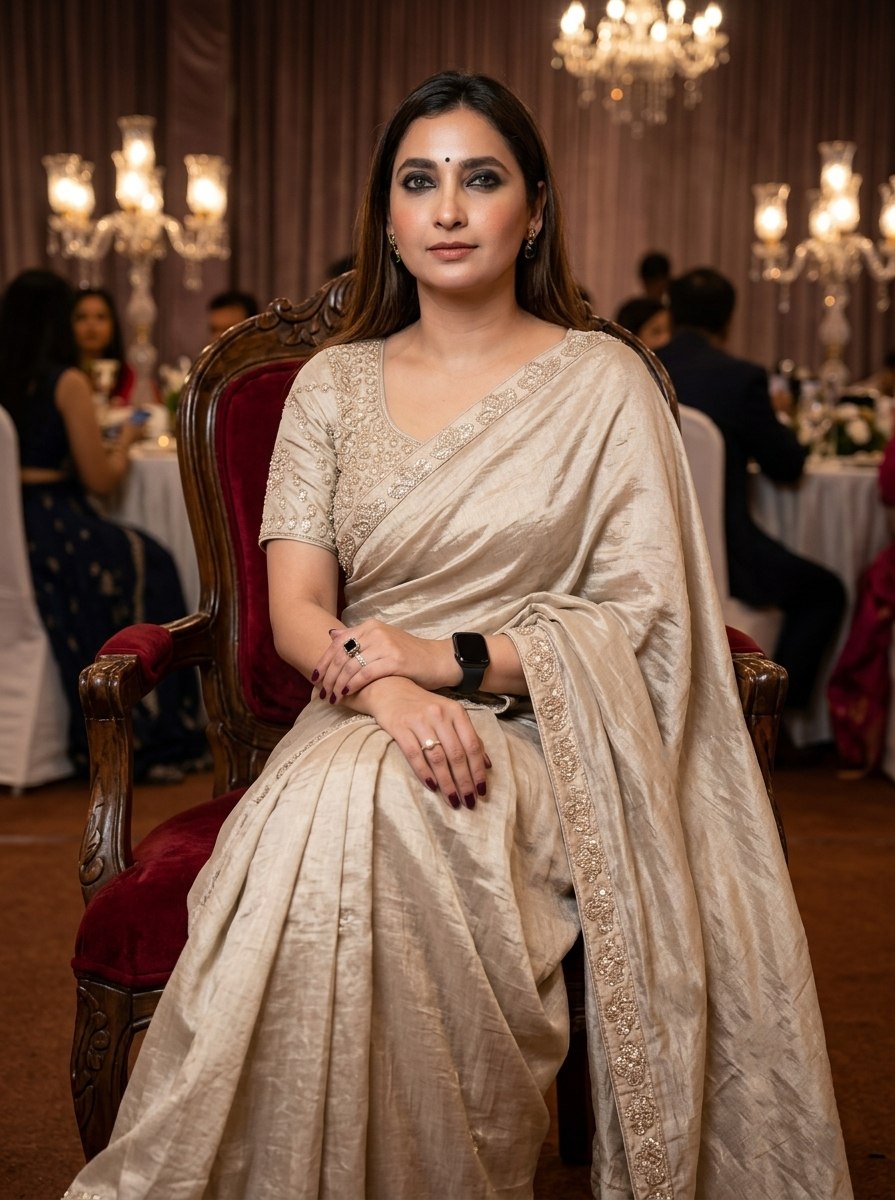 Designer Party Wear Fendy Satin Silk Saree