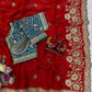 Soft Space silk Fabric Sequance and Zari Embroidery Work Saree