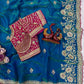 Soft Space silk Fabric Sequance and Zari Embroidery Work Saree