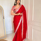 Fandy Satin Silk Designer Sequins and jari & Multi Thread Embroidery Work Saree