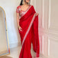 Fandy Satin Silk Designer Sequins and jari & Multi Thread Embroidery Work Saree