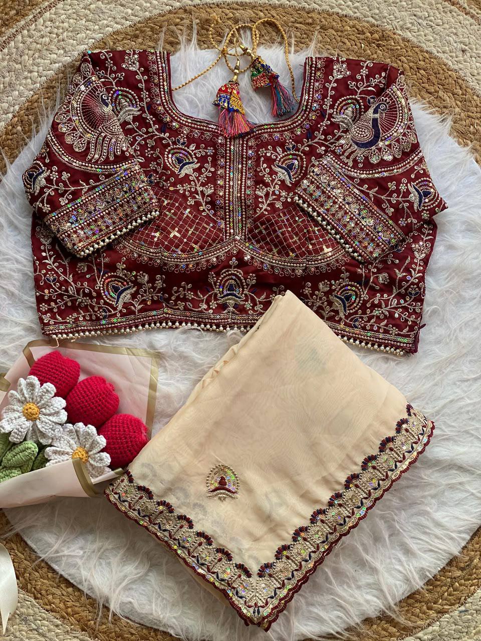 Soft Two Tone Rangoli Silk Saree