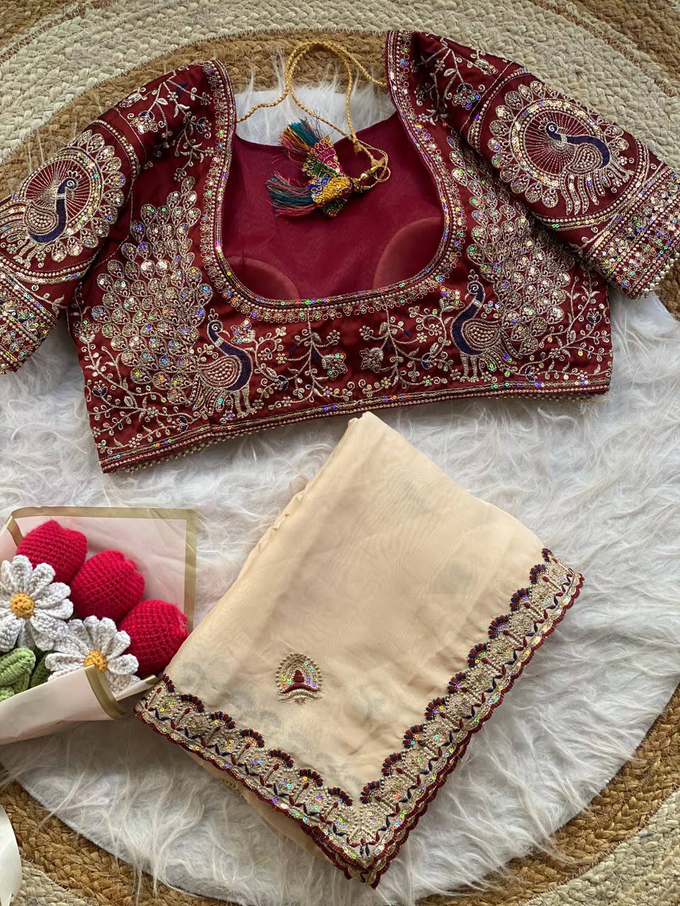 Soft Two Tone Rangoli Silk Saree