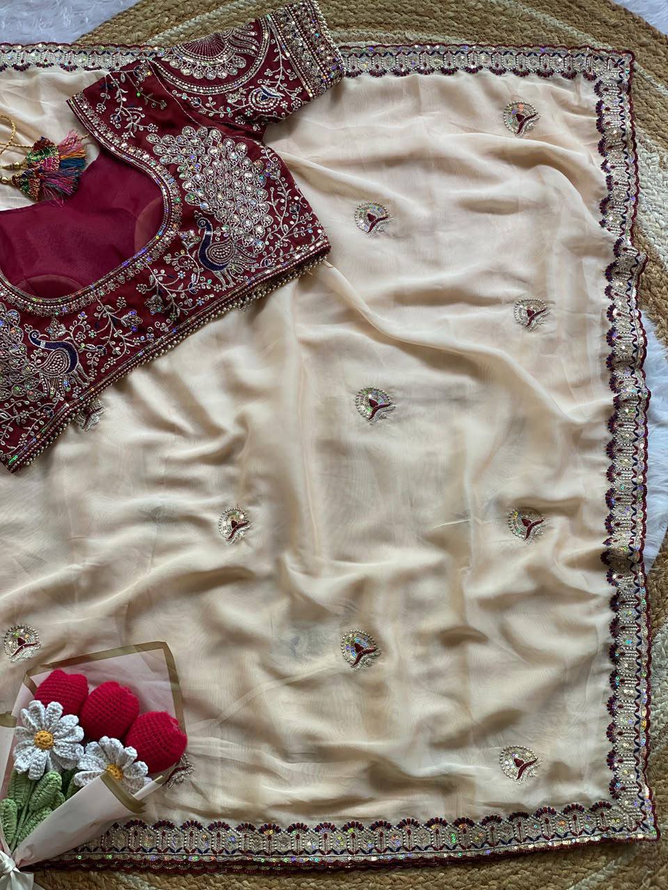 Soft Two Tone Rangoli Silk Saree