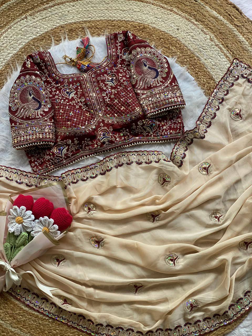 Soft Two Tone Rangoli Silk Saree