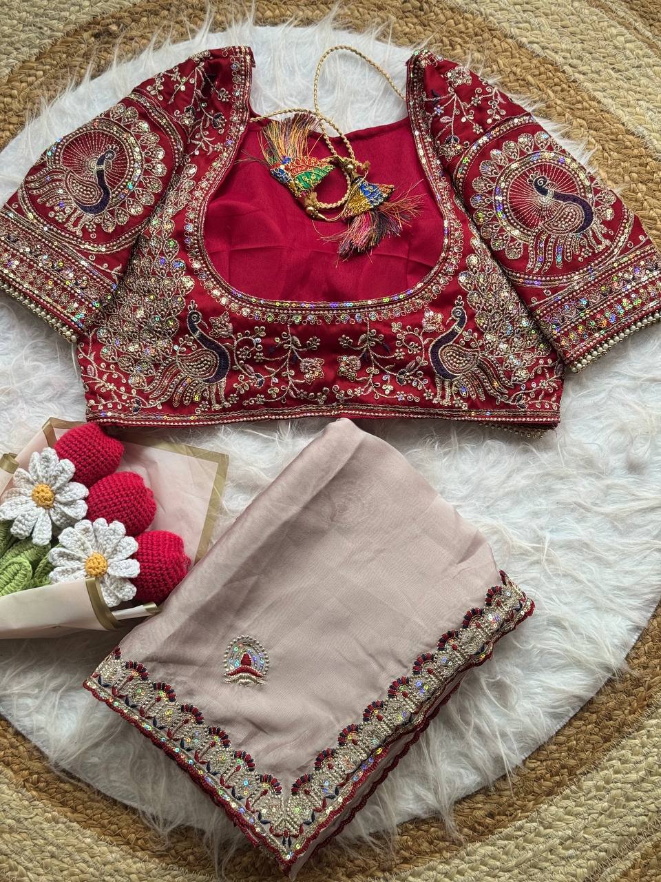 Soft Two Tone Rangoli Silk Saree