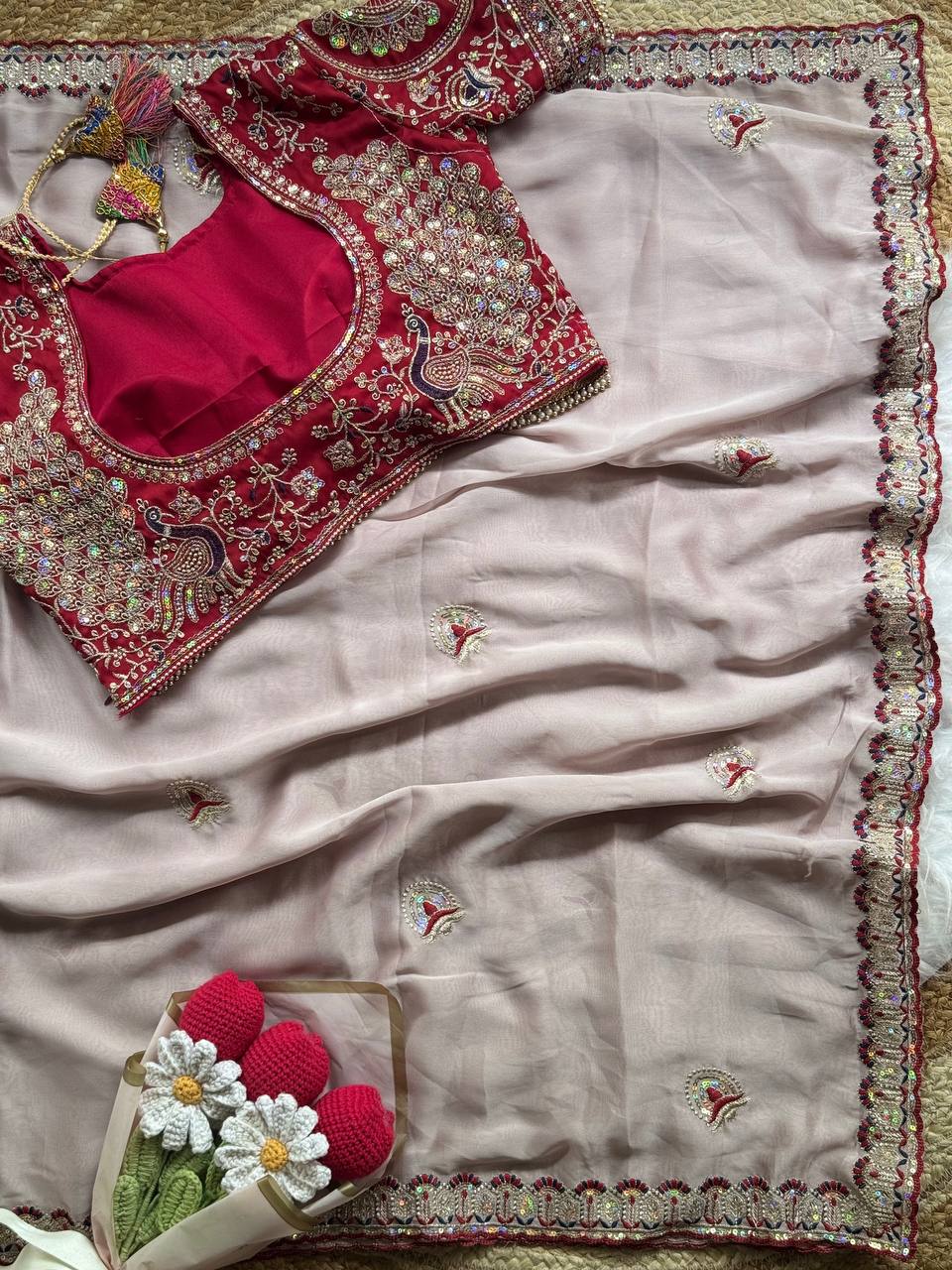 Soft Two Tone Rangoli Silk Saree
