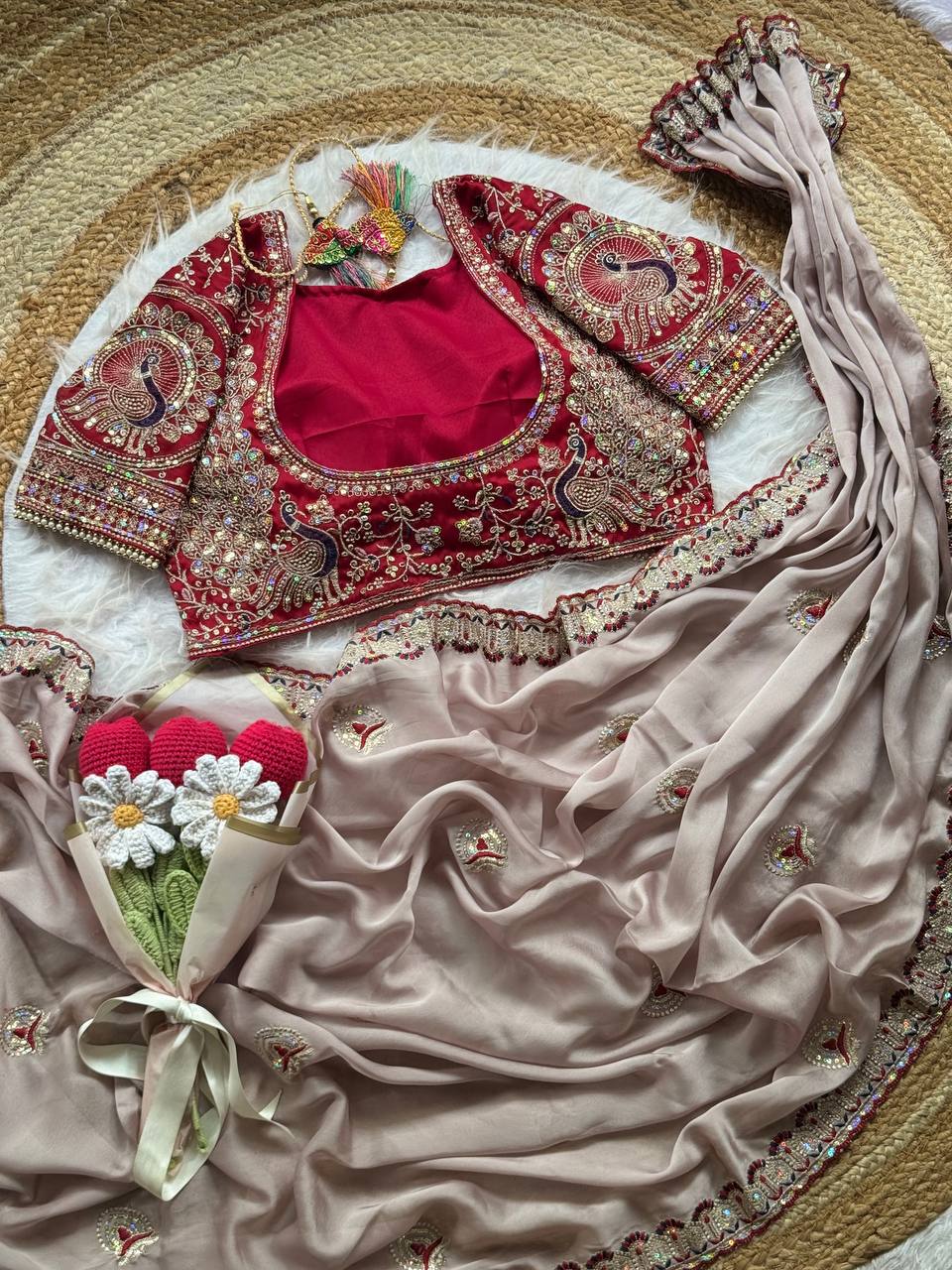 Soft Two Tone Rangoli Silk Saree