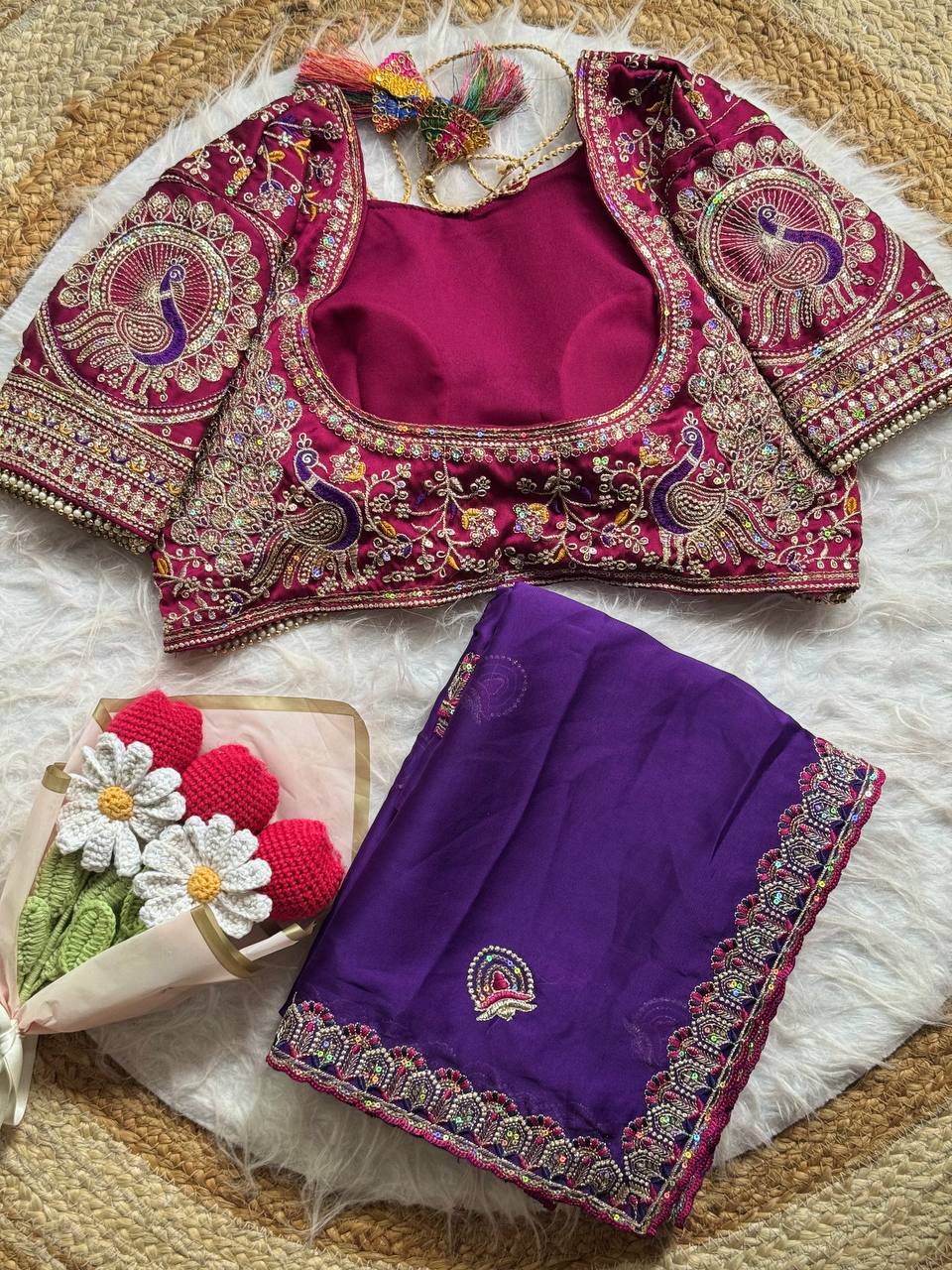 Soft Two Tone Rangoli Silk Saree