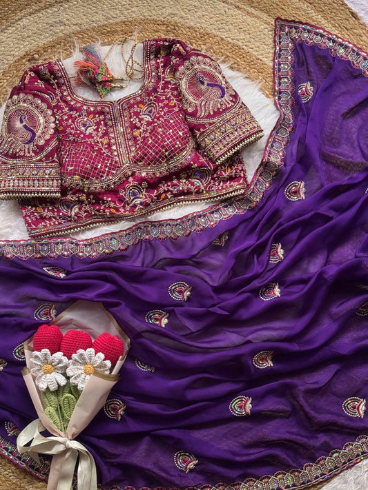 Soft Two Tone Rangoli Silk Saree