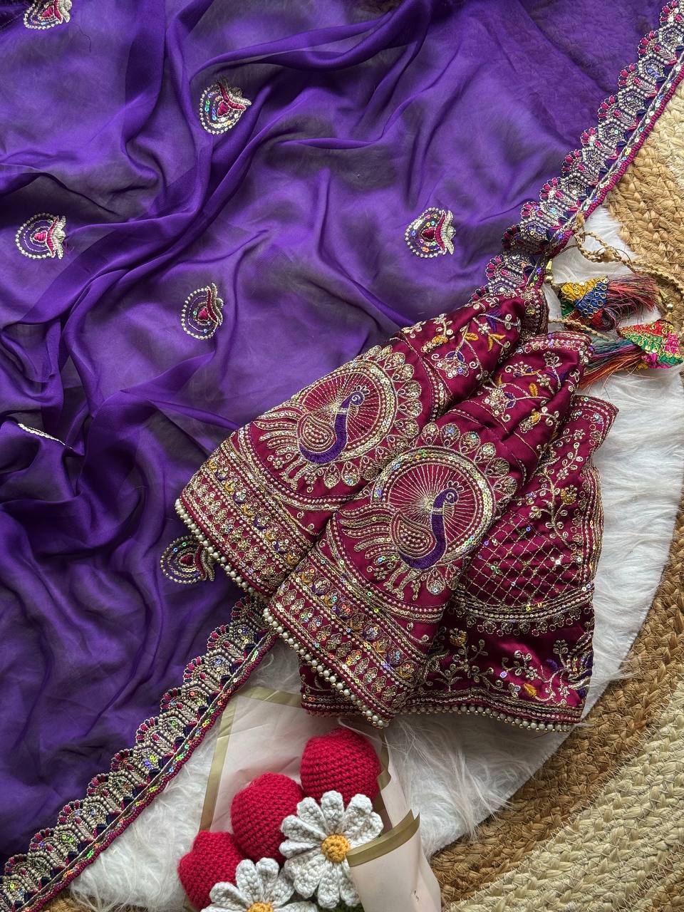 Soft Two Tone Rangoli Silk Saree