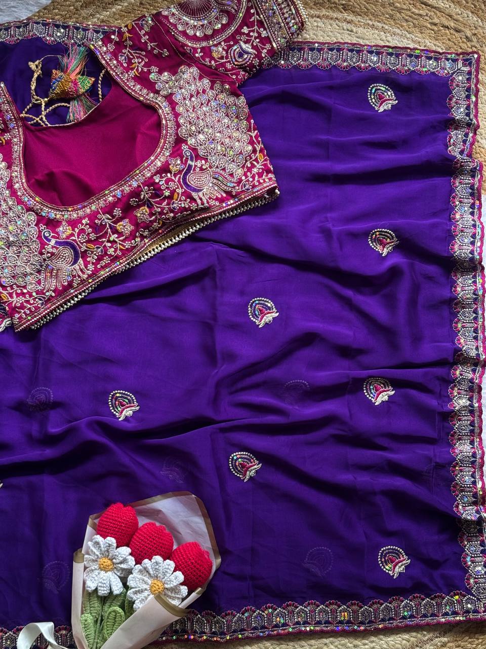 Soft Two Tone Rangoli Silk Saree