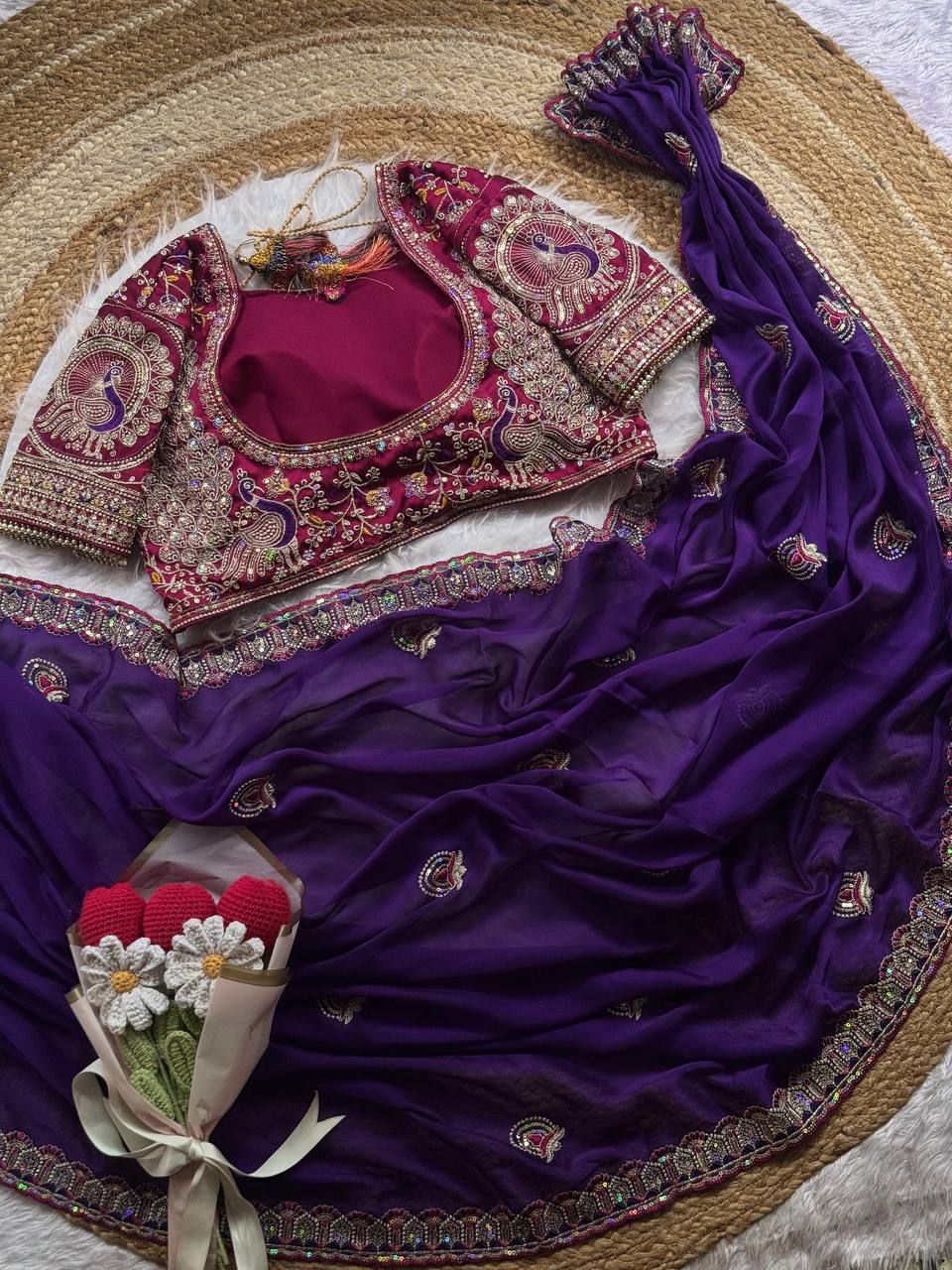 Soft Two Tone Rangoli Silk Saree