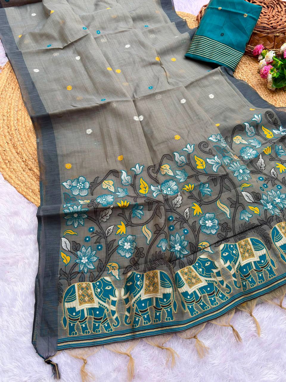 PURE JAMDANI SILK SAREE