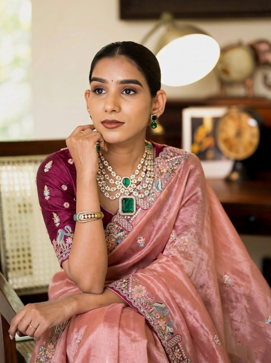 Designer Party Wear Pure Soft Tissue Silk Saree