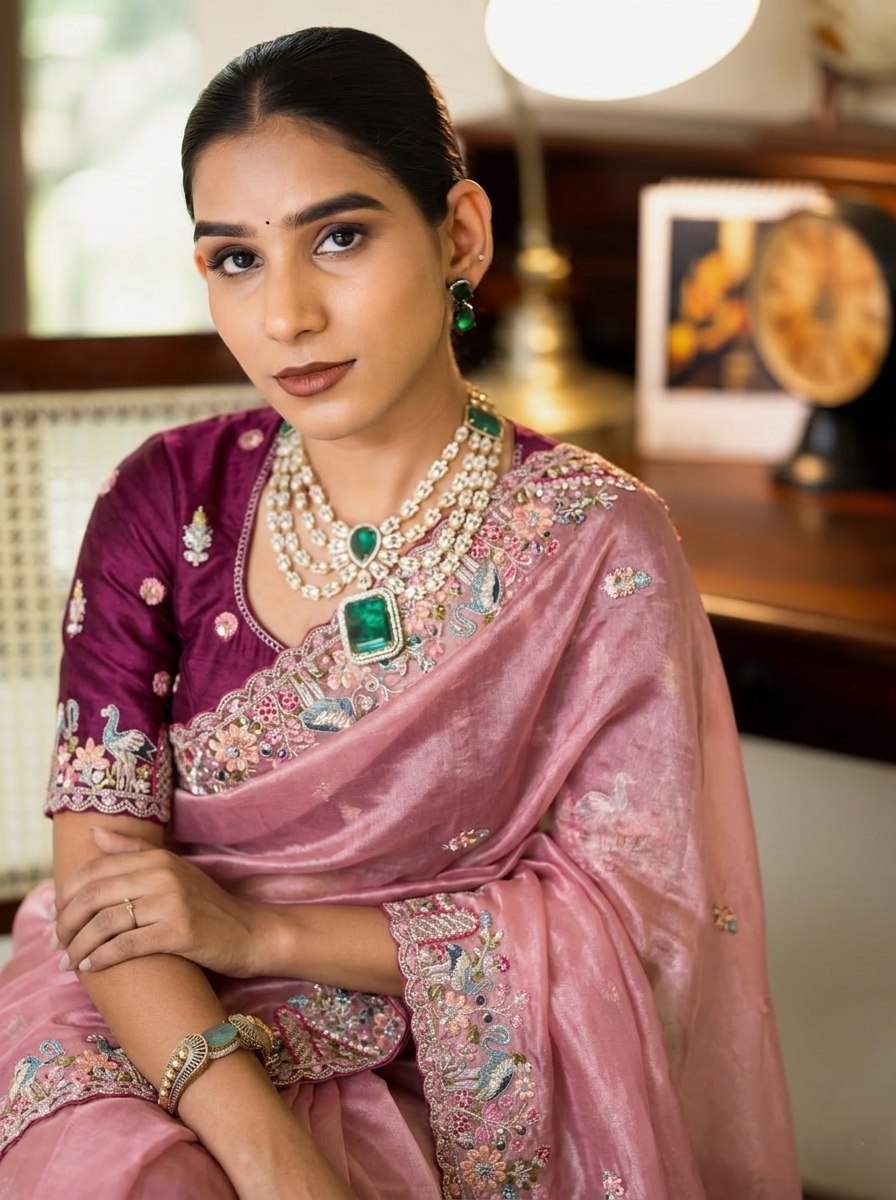 Designer Party Wear Pure Soft Tissue Silk Saree