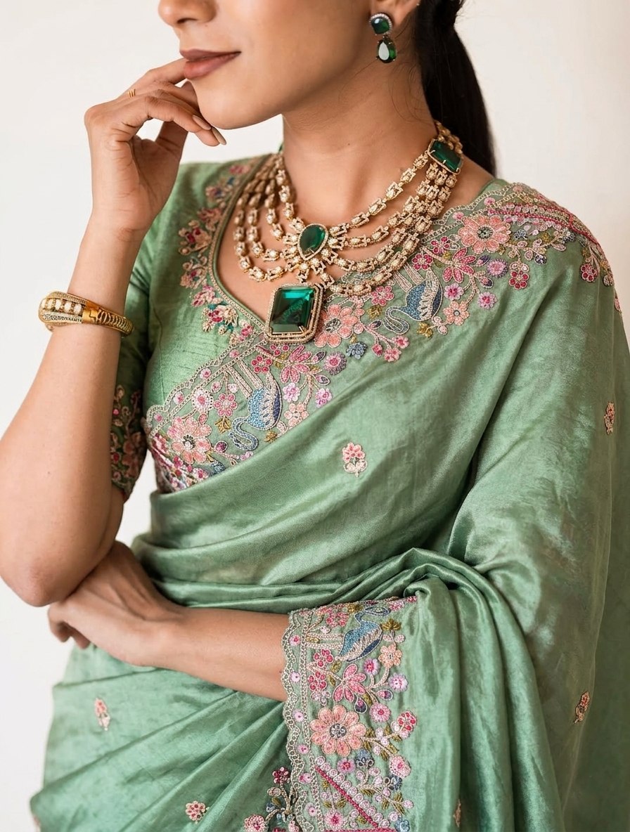 Designer Party Wear Pure Soft Tissue Silk Saree