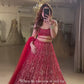 Einführung eines 4 Meter ausgestellten Lehenga mit Paillettenstickerei und Cut-Work