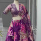 Organza digital printed lehnga