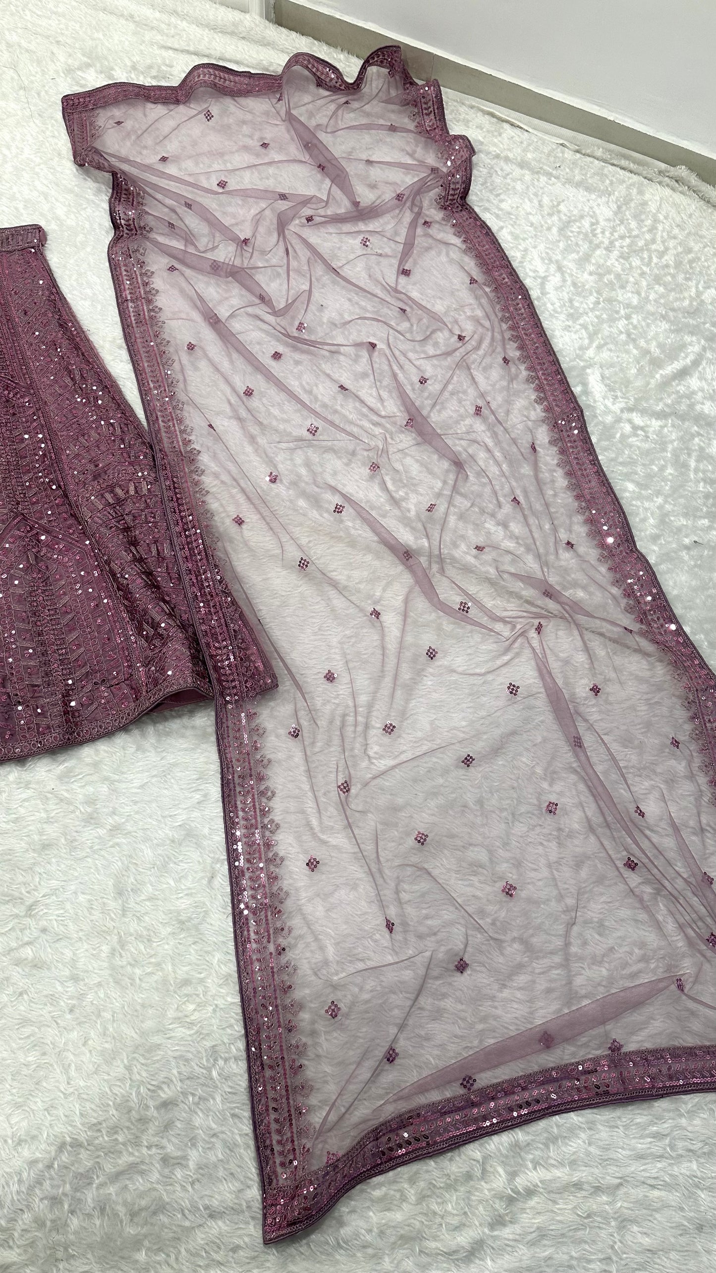 Kasturi silk lehenga with Dori Sequins & thread work choli