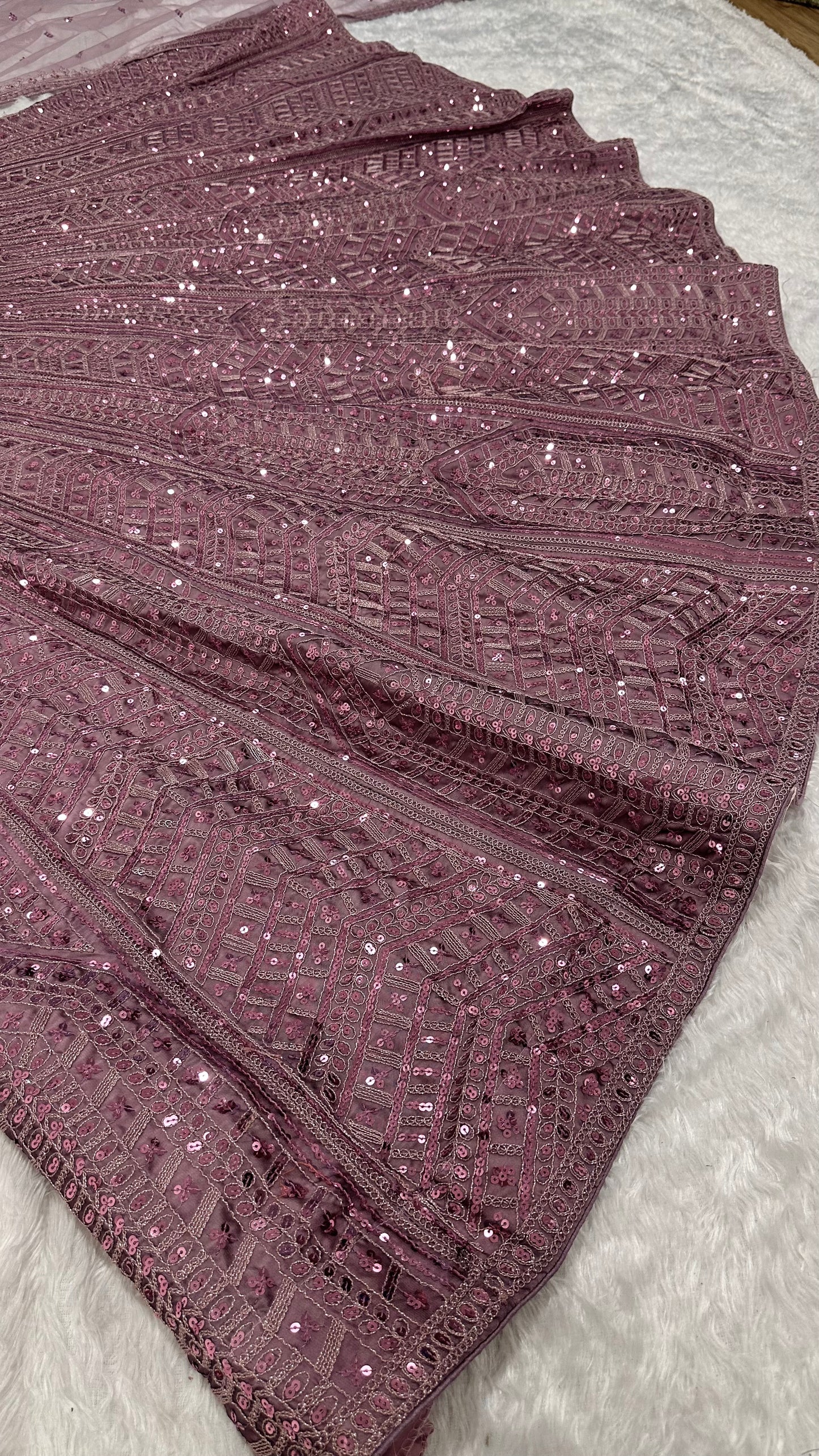 Kasturi silk lehenga with Dori Sequins & thread work choli