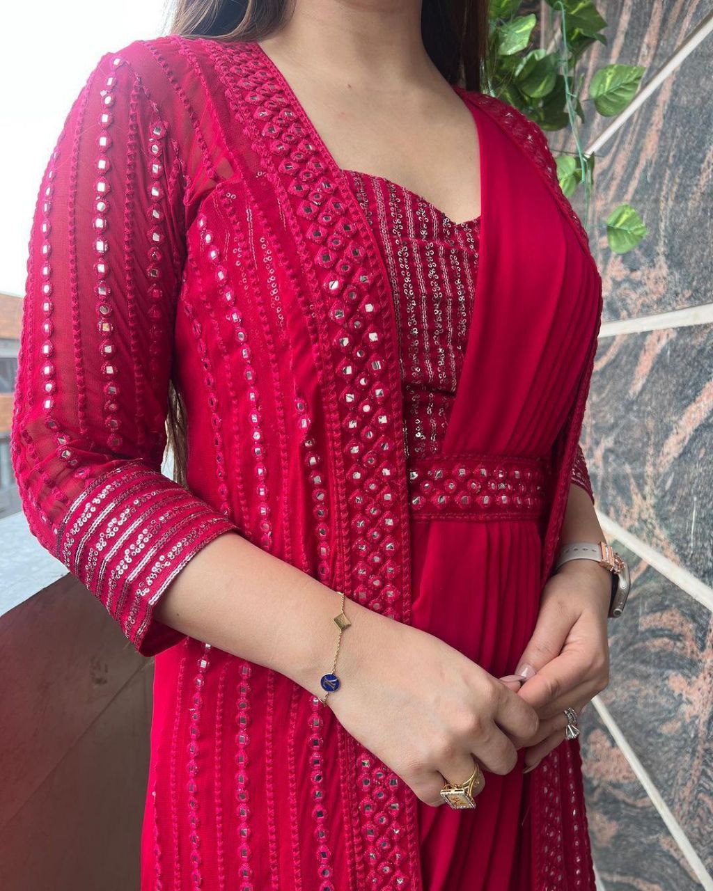 Buy Red Sarees for Women by Bhanderi Enterprise Online | Ajio.com